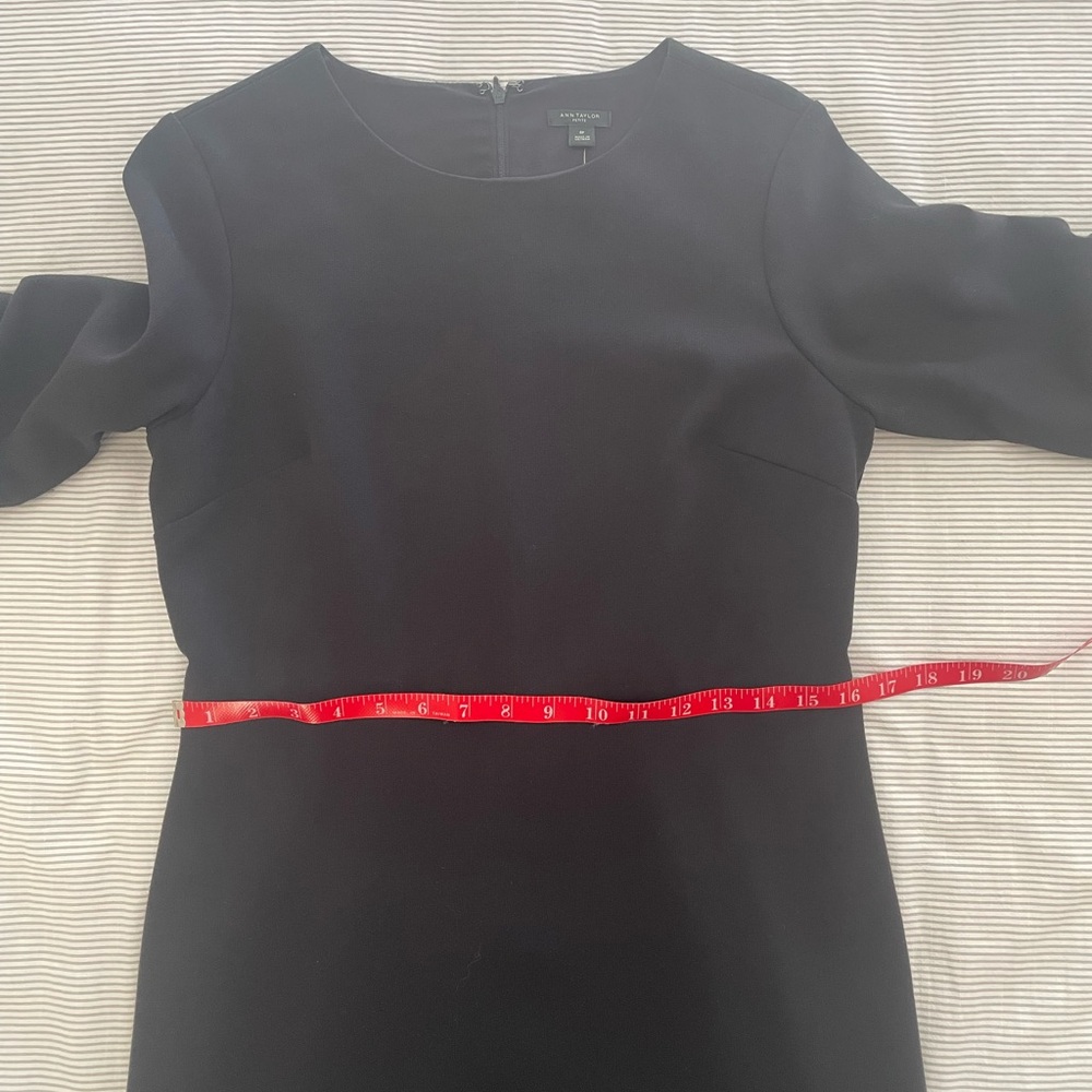 Ann Taylor Black Bell Sleeve A line Shift Dress 8P NWT - Picture 9 of 16